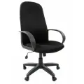 Офисное кресло на колесах с подлокотниками и механизмом качания Chairman 279, ткань черный для дома или офиса