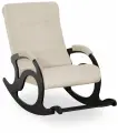 Кресло-качалка для взрослых с подножкой для дома Ларгус 4 Велюр серо-бежевый