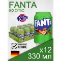 Fanta Exotic, 0.33 л, 12 шт, классическая банка (газированный напиток Фанта Экзотик, жб, экзотический фрукты, Германия)