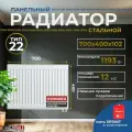 Радиатор отопления стальной панельный Тип 22 / Высота 400 / Длина 700 нижнее правое подключение ROMMER Ventil Нить сантехническая