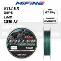 Плетеный шнур для рыбалки MIFINE KILLER X8PE (135м); (d - 0,28мм); (тест - 27,8кг)