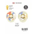 Набор 2 шт. Соска пустышка BIBS латексная классическая Studio Colour Morning Bloom - Ivory Mix, 0+ месяцев