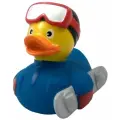 Игрушка для ванной FUNNY DUCKS Сноубордер уточка (1952), синий/желтый/красный