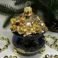 Irena-Co елочная игрушка, стекло Горшок с золотом (8х7х7см)