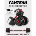 Гантели разборные с грифом набор 20 кг, 2 шт по 10 кг