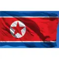 Флаг Северной Кореи кндр, 70х105 см на сетке для флагштока