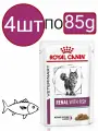 Влажный корм Royal Canin Renal With Fish (Рыба), для взрослых кошек с заболеванием почек, кусочки в соусе (4шт по 85г)