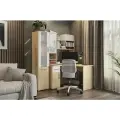 Стол компьютерный угловой Лайт К1, Дуб сонома/белый, MEBELSON