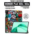 Чехол для планшета HONOR Pad X8a (2024) 11 дюймов, с магнитом и рисунком (Граффити)