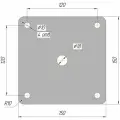 Закладная пластина металлическая с центральным отверстием, фланец квадратный 150х150 - 8 мм (база колонны, опора для стойки) 10 шт.