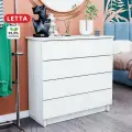 Комод LETTA Ультра Крафт, белый, деревянный, 4 ящика, ЛДСП, 75х33х72.9 см