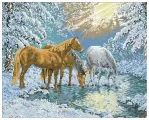 Набор Паутинка #М-345 Зимний водопой, Алмазная Мозаика, 50 x 40 см