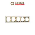 Рамка из пластика на 5 постов Werkel Snabb W0051932, цвет слоновая кость / золото