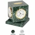 Куб вращающийся Delucci с часами, термометром, гигрометром, зеленый мрамор