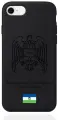 Черный силиконовый чехол для iPhone 7/8/SE (2020) Черный лаковый Герб Кабардино-Балкарской Республики