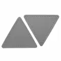 9126 Заплатки пришивные из кожи, треугольник равносторонний 8см с перфорацией, 2шт/упак, 100% кожа (07 серый)