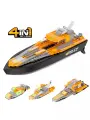 Радиоуправляемый катер V101 конструктор 4 в 1 140 деталей