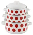Набор кастрюль Лысьвенские эмали С-124АП2/4 6 пр. красный горох
