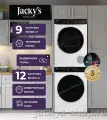 Jacky's комплект для установки в колонну Стиральная машина JW 12W14T3 + Сушильная машина JTD 9WL0T3N + Соединительный кит с выдвижной полкой