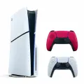 Игровая приставка Sony PlayStation 5 PS5 Slim , (с дисководом), 1000 ГБ SSD, без игр, белый (+1 красный геймпад)