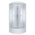 Душевая кабина Triton Полосы 90x90 В, средний поддон, четверть круга, цвет профиля белый