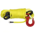 Трос синтетический для лебедки ATV 6 мм 15 м с крюком и коушем желтый