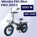Электровелосипед Minako F10 PRO 2023 500W Синий Гидравлический