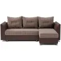 Угловой диван-кровать Ария Скала раскладной 225х78х150 см правый угол Корфу коричневый и экокожа шоколад