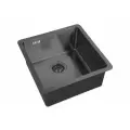 Кухонная мойка ZorG INOX HD 4444 GRAFIT, квадратная, PVD графит матовая, толщина 1,5 мм, глубина 22 см, премиум
