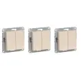 Переключатель 2-клавишный Schneider Electric/Systeme Electric AtlasDesign, сх.6/2, 10АХ, механизм, бежевый ATN000265 (комплект 3 шт.)