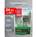 Корм влажный Blitz Holistic Quail для взрослых кошек, перепелка и индейка в соусе, 85 г х 24 шт