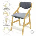 Стул растущий для школьника Робин Wood (Вуд) с чехлом, цвет Комбо белый/Серый
