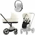 Модульная коляска Cybex Priam IV 3в1 White(белая)+шасси RoseGold (розовое золото)люлька, прогулочный блок, до 4 лет