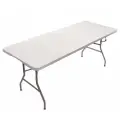 Складной стол кемпинговый 180х74х74см, легкий, металлический каркас, белый