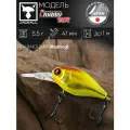 Воблер кренк на щуку/на головля/на судака/на окуня/на форель JACKALL Chubby 41 MR цв. gold & chartreuse