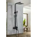 Душевая система с тропическим душем; Haiba HB23803-7, с поворотным изливом и ручной лейкой, нержавеющая сталь, цвет-черный/матовыйD