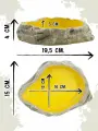 MCLANZOO Поилка-купалка для рептилий Bowls камень/жёлтая, 19.5х14.5х4.3см