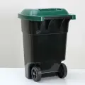 Мусорный бак с крышкой на колёсиках 65 л «Садовый», цвет микс