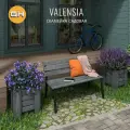 Скамейка садовая VALENSIA Г, серая, скамья со спинкой loft, для сада, в баню, гростат