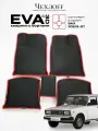 Коврики для автомобиля Чехлоff, комплект 5 штук, EVA, 3D, для ВАЗ 2107, черный с красным кантом