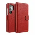 Кожаный чехол книжка Melkco Wallet Book Type ND для Samsung Galaxy S25 Ultra, красный