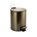 Мусорное ведро санакс 10503 цвет бронза 5л с микролифтом из нержавеющей стали с педалью с плоской крышкой