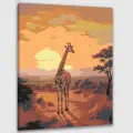 Картина по номерам 40x50 см, картина, масло, атмосфера, африканская саванна, жираф, высокая трава, длинные ноги