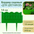 Бордюр садовый Полимерсад Для цветников, зелёный