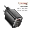 Зарядное устройство Toocki с USB-портом и Type-C Quik Charger, 33 W GaN