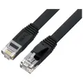GCR Патч-корд PROF плоский прямой 7.5m, UTP медь кат.6, черный, 30 AWG, ethernet high speed 10 Гбит/с, RJ45, T568B