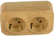 Legrand (Легранд) Розеточный блок с предварительным подключением 2x2К+З без шторок дерево, Quteo 782293