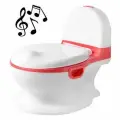 Горшок детский со звуком слива бачка унитазик-музыкальный с ручками ST SM-FM900/RD цвет белый/красный