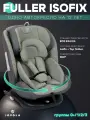 Автокресло Indigo Jovola Fuller Isofix растущее, поворотное 0-36 кг, зеленый-серая кожа