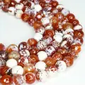 Агат Вены Дракона бусины граненые 10 мм, около 37 шт, цвет: Оранжевый